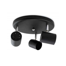 FOCO TECHO TRIPLE CIRCULAR GU10 NEGRO