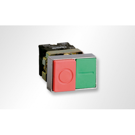 PULSADOR DOBLE VERDE / ROJO SALIENTE NO y NC