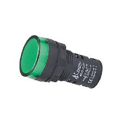 INDICADOR LUMINOSOS LED PLASTICO22MM VERDE 12VA/DC