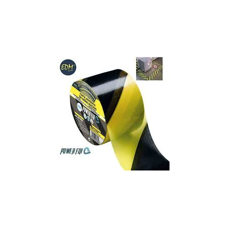 CINTA ADHESIVA DE SEÑALIZACION AMARILLA NEGRA 30M 50MM