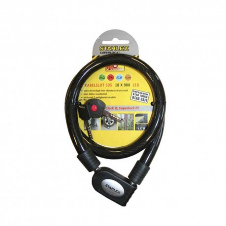 CANDADO DE CABLE FORRADO 18*900 CON LED