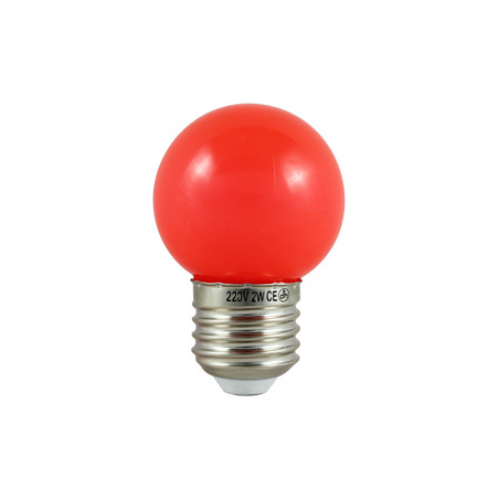 BOMBILLA LED G45 E27 2W ROJA