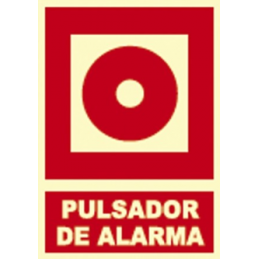 CARTEL SEÑAL DE PULSADOR DE ALARMA FOTOLUMINOSA4-B