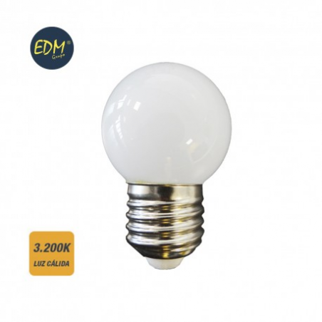 LAMPARA LED ESFERICA  MATE E27 1.5W 3200K