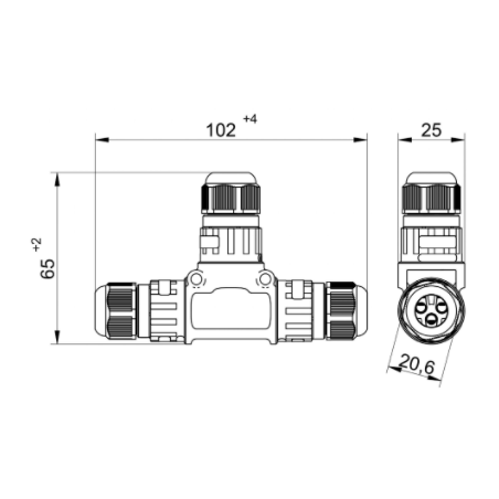 DERIVADOR 1 ENTRADA  2 SALIDA IP 68 3 P