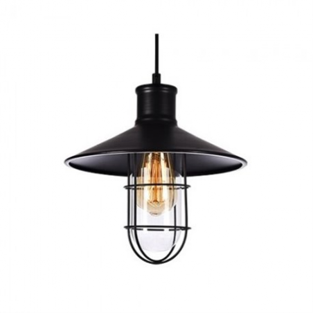 LAMPARA COLGANTE FACTORY 1.5M METAL NEGRO