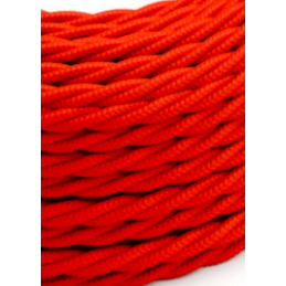 CABLE TEXTIL TRENZADO 2*0.75 ROJO