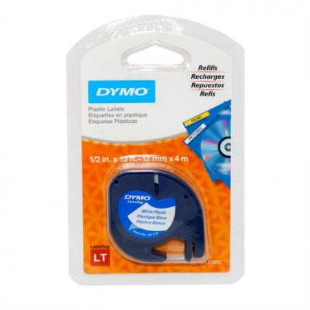 CINTA DYMO TAG PLAST BCO 12*4