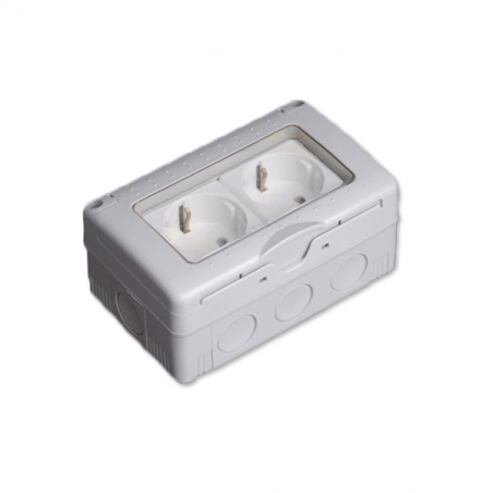 BASE DOBLE LUZ SCHUKO ESTANCA SERIE 34