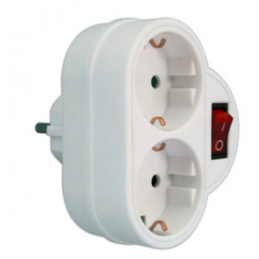 ADAPTADOR 2 TOMAS C/ INTERRUPTOR
