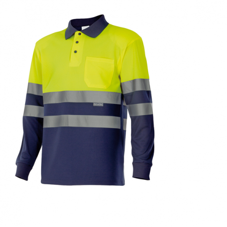 POLO BICOLOR AV DE MANGA LARGA