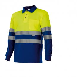 POLO BICOLOR AV DE MANGA LARGA