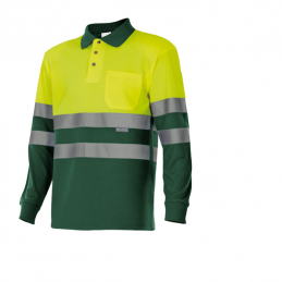 POLO BICOLOR AV DE MANGA LARGA