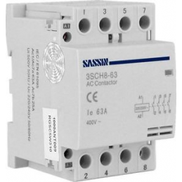 CONTACTOR MODULAR 3 MODULO 4P 2NO y 2NC 63A