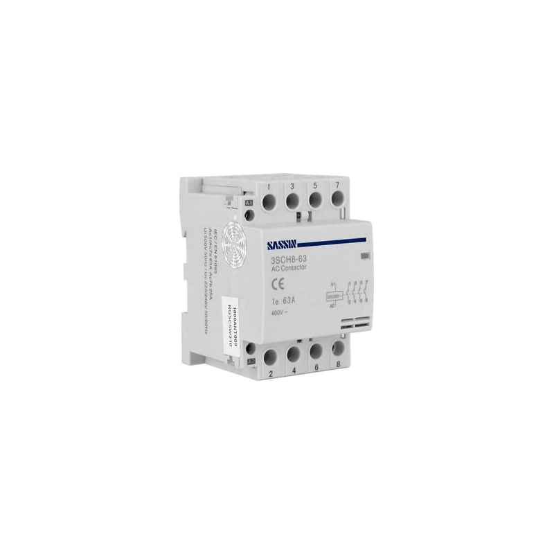 CONTACTOR MODULAR 3 MODULO 4P 2NO y 2NC 63A