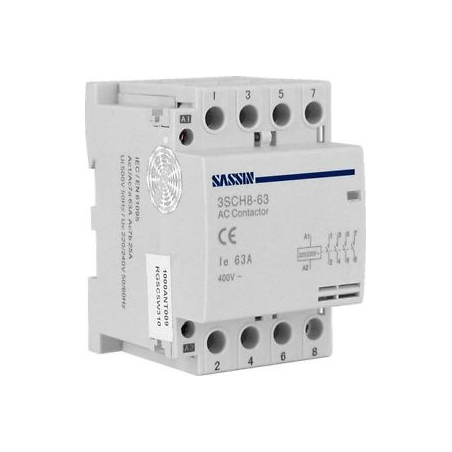 CONTACTOR MODULAR 3 MODULO 4P 2NO y 2NC 63A