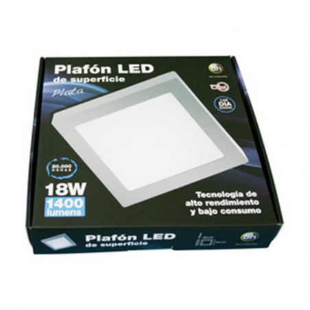 PLAFON LED CUADRADO  NIQUEL 18W
