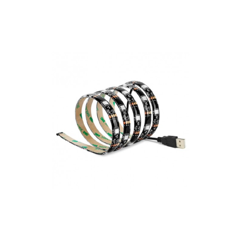 TIRA DE LED USB 2*0.5M PARA TV 7.2W/MTRS IP 44 RGB