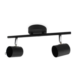 FOCO TECHO DOBLE LINEAL GU10 NEGRO