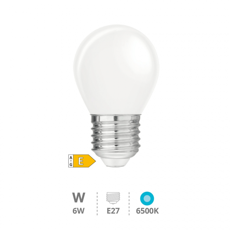 LAMPARA LED ESFERICA SERIE CRISTAL 6W E27 6500K