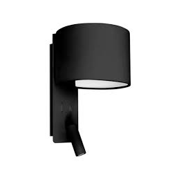 FOLD APLIQUE NEGRO 1XE27 CON LECTOR LED 3W