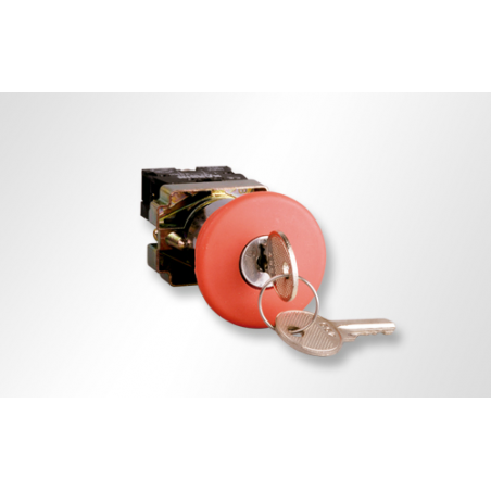 PULSADOR METALICA  PARO EMERGENCIA LLAVE 3SA8-BS142 NC