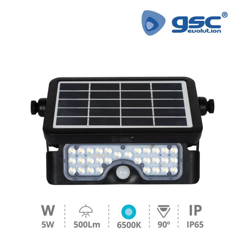 PROYECTOR SOLAR LED MULTIFUNCION CON SENSOR 5W 6500K NEGRO PROYECTOR SOLAR LED MULTIFUNCION CON SENSOR 5W 6500K NEGRO