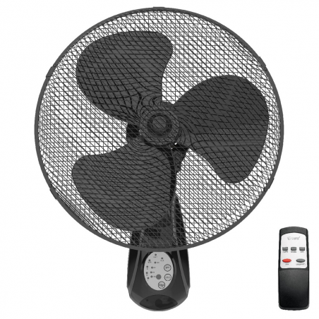 VENTILADOR DE PARED SAUTAR CON MANDO 43CM 45W NEGRO