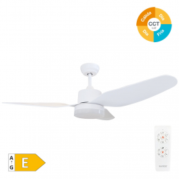 VENTILADOR TECHO BUMERA CON LUZ CCT REGULABLE Y MANDO