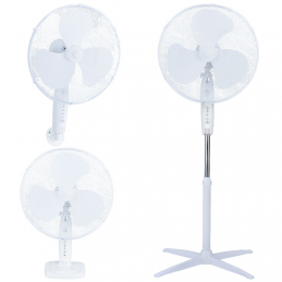 VENTILADOR KURELI 3 EN 1 (SOBREMESA,PARED Y PIE) 43CM 45W BLANCO