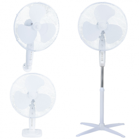 VENTILADOR KURELI 3 EN 1 (SOBREMESA,PARED Y PIE) 43CM 45W BLANCO