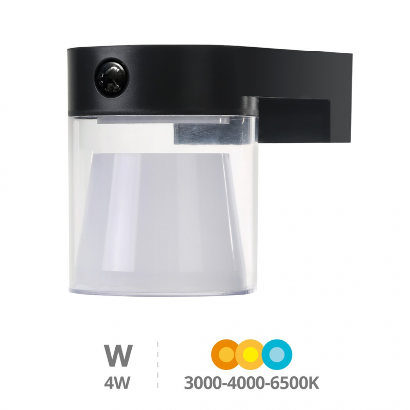APLIQUE SOLAR LED SERIE LACONI REDONDO CON SENSOR DE MOVIMIENTO Y CREPUSCULAR 4W 3000-4000-6500K