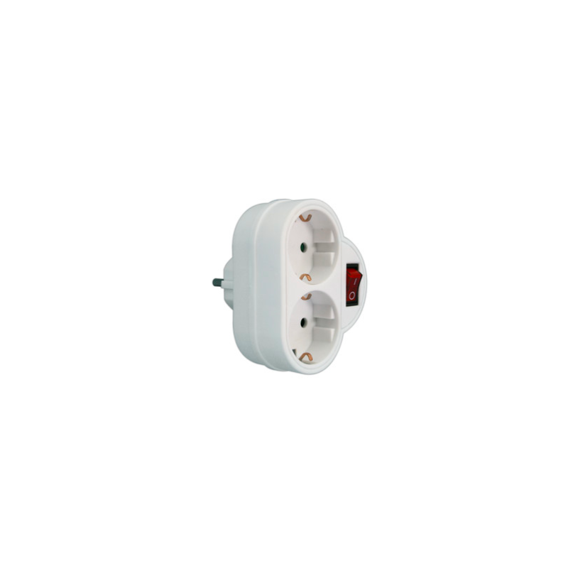 ADAPTADOR 2 TOMAS C/ INTERRUPTOR