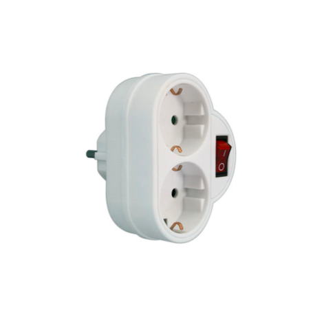 ADAPTADOR 2 TOMAS C/ INTERRUPTOR
