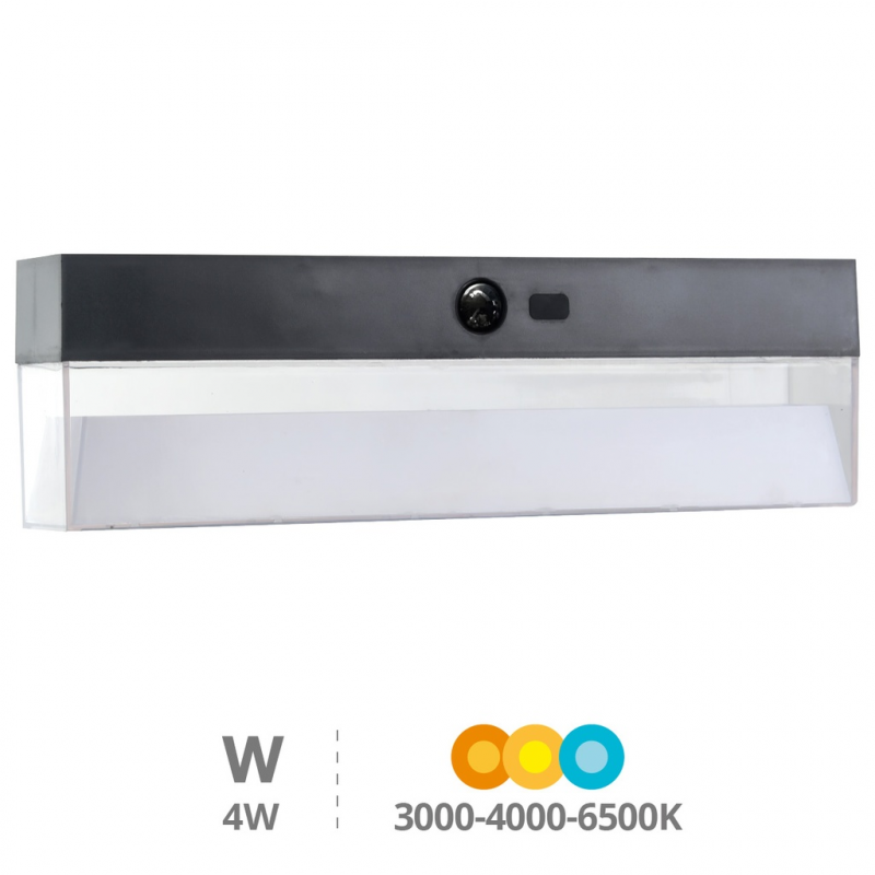 APLIQUE SOLAR LED SERIE LACONI CON SENSOR DE MOVIMIENTO Y CREPUSCULAR 4W 3000-4000-6500K