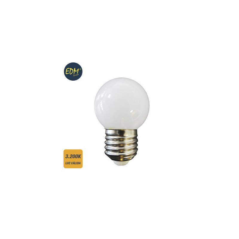 LAMPARA LED ESFERICA  MATE E27 1.5W 3200K