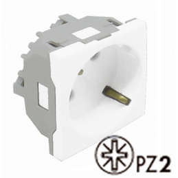 TOMA SCHUKO 45º C/PROTECCION 2 MOD BL