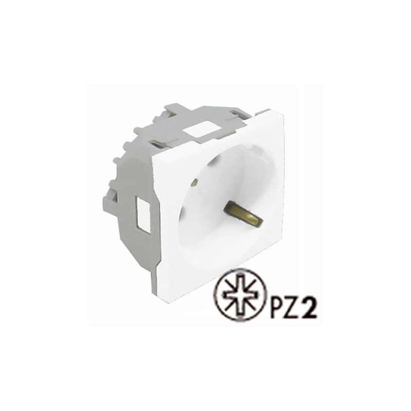 TOMA SCHUKO 45º C/PROTECCION 2 MOD BL