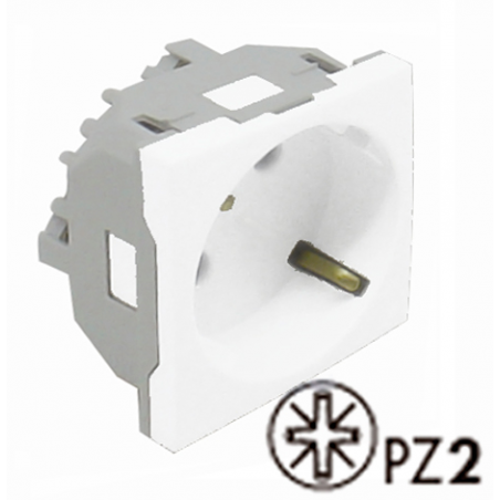 TOMA SCHUKO 45º C/PROTECCION 2 MOD BL