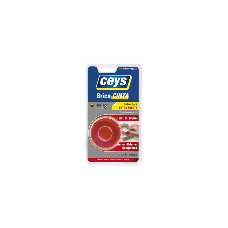 CINTA ADH 19MMX 1.5MT D/CARA TRA BRICOCINTA ROJA CEYS